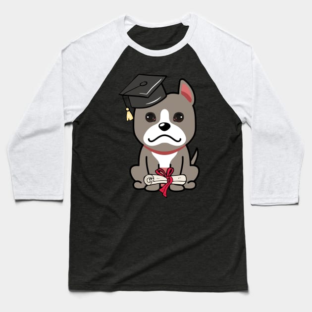 Cute grey dog is a graduate Baseball T-Shirt by Pet Station